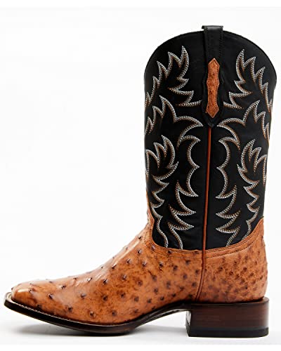 Cody James Men's Full Quill Cognac Ostrich Exotic Western Boot Broad Square Toe - Bbme-1143