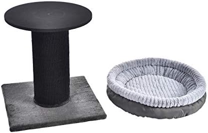 Amazon Basics Extra Large Cat Scratching Post Tree Tower With Bed - 19 x 19 x 26 Inches, Black