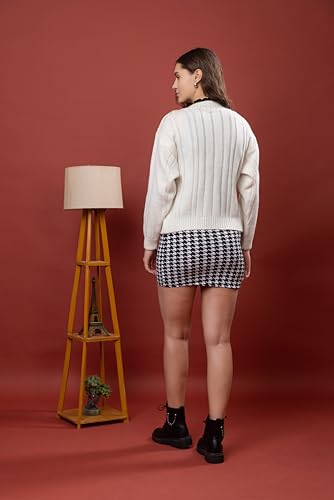 Image of Women Woolen V Neck Casual Wear Stylish 3 Button Cardigan Sweaters for Winter Season