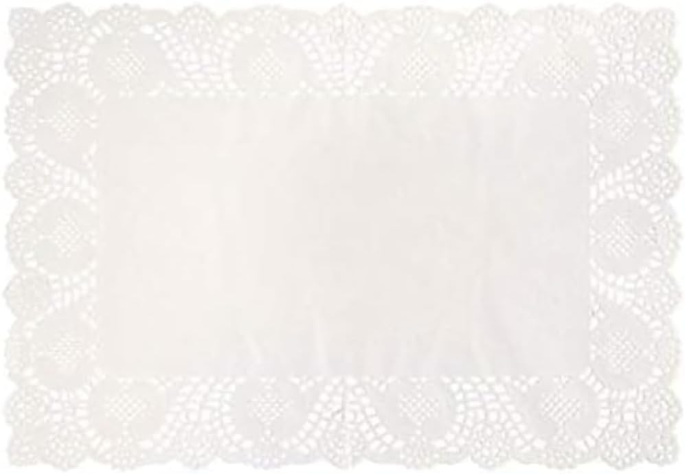 Elegant White Placemat Doilies (Pack of 8) - 9.75" x 14.25" - Premium Paper Table Decorations - Perfect for Parties, Home, & Events
