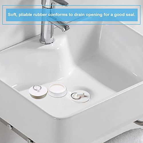 NITAIUN 5 Pieces Bath Plugs, Sink Plug Drain Stoppers Set Rubber Different Size with Hanging Ring Drain Plug for Bathtub Bathroom Kitchen Sink Tubs (5 Sizes)