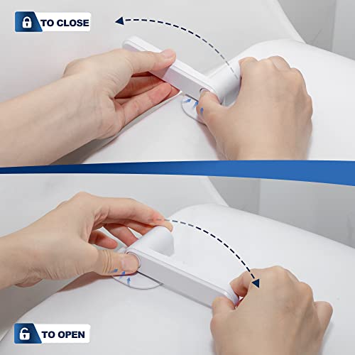 Toilet Locks Baby Proof (2 Pack)- Ideal Baby Proof Toilet Seat Lock With Adhesive Easy Installation, No Tools Needed Fits Most Toilet Seats - White And Black #TOP5
