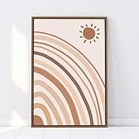 Framed Canvas Wall Art Nordic Rainbow Canvas Prints Home Artwork Decoration for Living Room,Bedroom - 16x24 inches