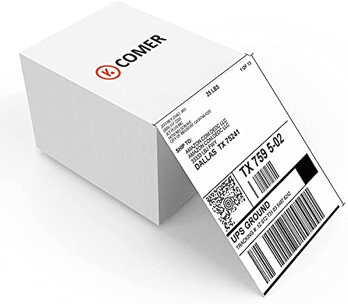 K Comer 1000Pcs Thermal Direct Shipping Label 4 X 6- Fanfold Sticker Label Paper With Perforation (2 Stack) #TOP26