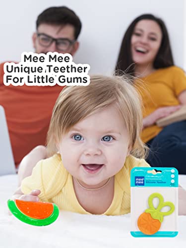Image of Mee Mee Multi Textured Silicone Teether, Orange