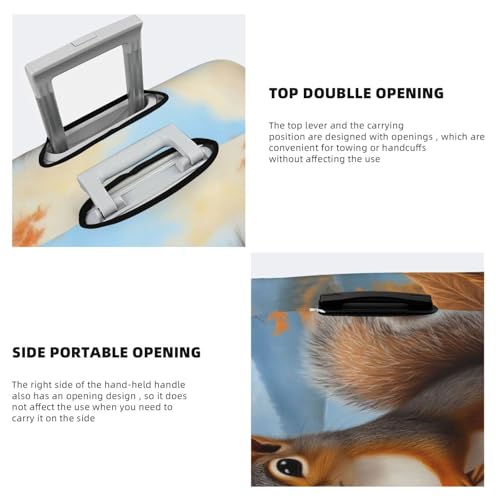 Cute Squirrel With Flower Basket Luggage Cover Protector Suit Case Cover Elastic Washable Anti-Scratch For 18-32 Inch Luggage Small 5