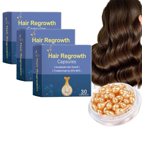 Hair Densityboost - Lot de 3 capsules de sérum capillaire - Capsules d'huile de sérum vitaminé pour cheveux crépus et abîmés - Capsules de sérum pour cheveux crépus et abîmés