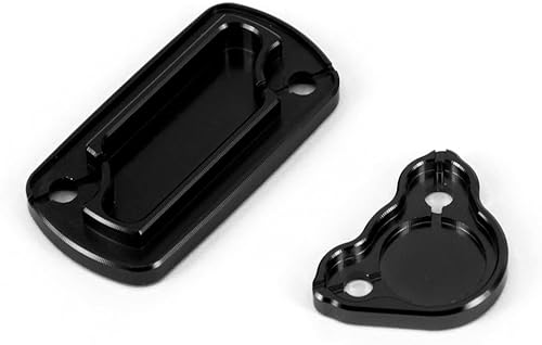 Miniatura 4 de Juego de tapas CNC para depósito de líquido de frenos delanteros y traseros para motocicleta CR125R250R, CRF150R250R250F250X450R450 Dirt Bike, NEGRO