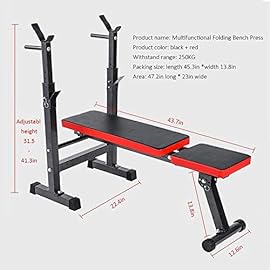 WERCHW Adjustable Weight Bench, 2 in 1 Weight Lift Press Rack Set for Full-Body Workout, Sit Up Incline Bench, Barbell Dumbbell Bench, Exercise Bench Equipment for Home Gym Fitness Sports