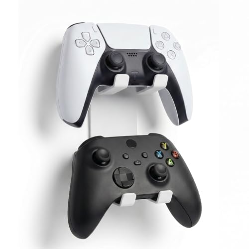 KAIXUANMAN コントローラー スタンド マグネット 壁掛け 金属 おしゃれ ゲームコントローラー収納ラック switch 2 プロコン スタンド 省スペース コンパクト 安定性2台同時収納 ホワイト