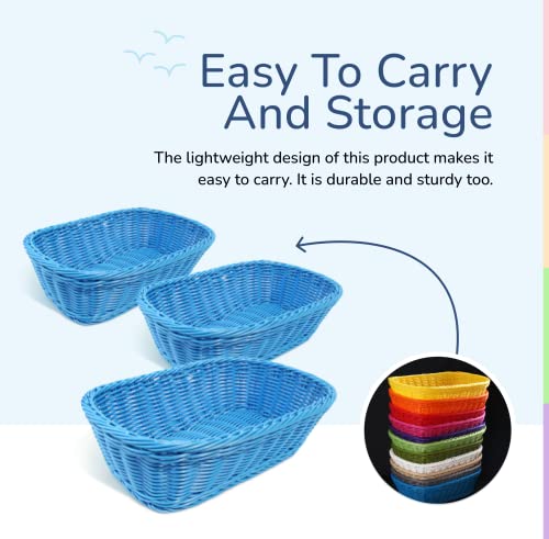 Colorbasket Hand Woven Waterproof Rectangular Basket, Dark Blue #TOP7