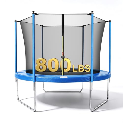 weyride 8FT Trampoline Outdoor for 4-5 Kids with Inner Safety Net 800 lbs Max Weight ASTM F381 Certified 72.4 Inch Large Jumping Mat 5000H UV & Salt Spray Tested Trampoline for Kids Backyard Gift