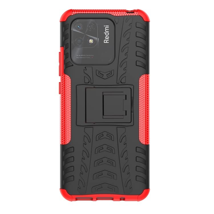 Glaslux Desk Stand Hybrid Shockproof Bumper Defender Back Case Cover for Redmi 10 Power / 10 / 10C - Red (B0B75GWW56) Amazon Price History, Amazon Price Tracker
