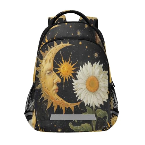 Sac à dos décontracté marguerite lune étoiles enfant