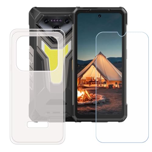 CongJiaLingXi�P�[�X �K�p���� Ulefone Armor 34 Pro+ (6.95") + �����K���X�X�N���[���ی�t�B���� �A�������ȃ\�t�g�V���R���P�[�X�ی�TPU�J�o�[�̃P�[�X�J�o�[