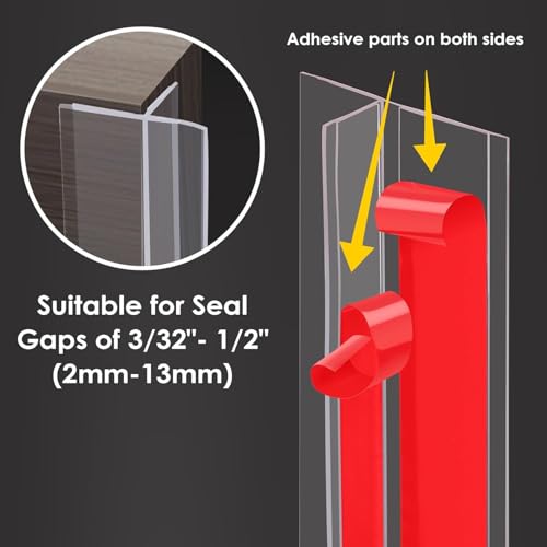 Image of URBANMONK T-Shape Silicon Door Bottom Sealing Strip | Window Sealing Strips for Gap | Door Bottom Sealing Strip Guard | Protector from Cockroach, Insect, Bugs, Air & Dust | (Transparent, 3 Meter)