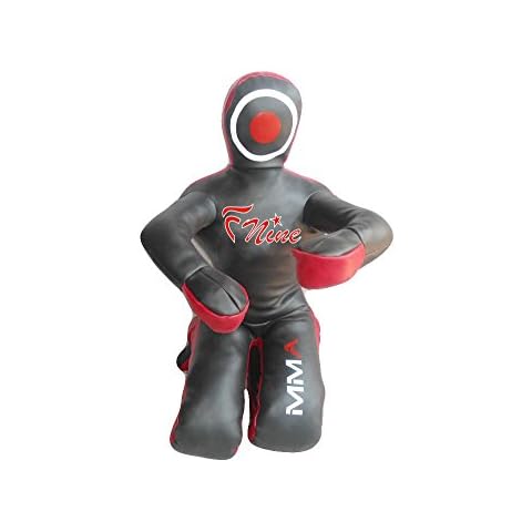 FNine MMA Judo Punching UNFILLED Bag - Grappling Dummy (Black Syn Leather, 70") Cover