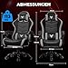 GTPLAYER Gaming Stuhl Bürostuhl Ergonomischer, Gaming Chair mit Fußstütze, verstellbare Kopfstütze und Lendenwirbelstütze, Gaming Sessel, Grau