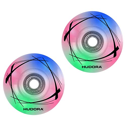 HUDORA Unisex Jugend 85063 2 LED Ersatzrollen, 58mm x 33mm für Roller...