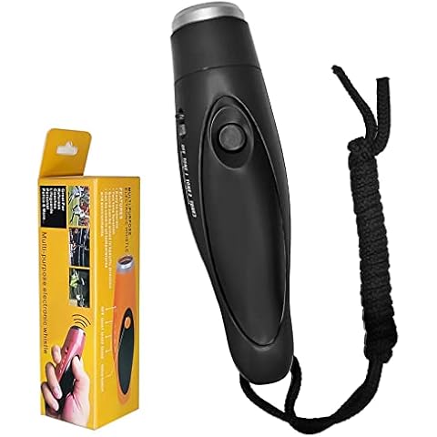 EFOBO Electronic Whistle for Coaches, Handheld Lound Electric Whistle with Lanyard and Three Tone for Volleyball, Soccer Referee, P.E. Teacher, Police,Outdoor Camping, Self Defense Emergency (Black) Cover