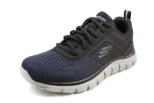 Skechers Herren Track Ripkent Training Shoes, Marineblaues Netzgewebe Schwarzer Besatz, 45.5 EU