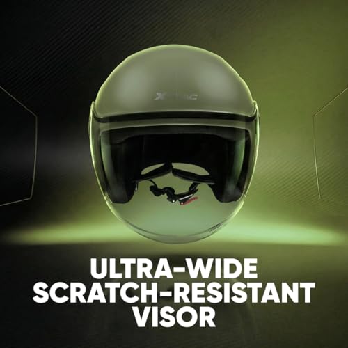 Image of Xtrac Ace Open Face Light Weight Helmet for Men & Women | ISI Certified | Green | XL