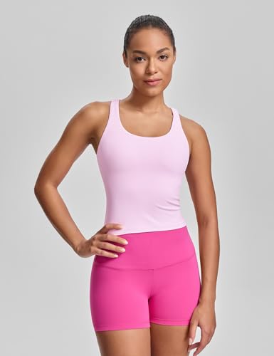 Image of HeyNuts Longline Zeal Bras Medium Impact Wirefree Sports Bras Workout Crop Tank Tops with Removable Pads, A-D Cups