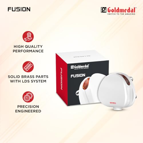 Image of Goldmedal Fusion 16A 3 Pin Plug Top | Ideal for Geysers, ACs, Fridges, Washing Machines | Heavy-Duty Polycarbonate Body | White