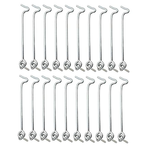 ARTIBETTER 20 Sets Window Door Hook Wind Hook Window Locks End Hook Door Safety Latches Barn Door Lock Barn Door Latch Swivel Hooks Door Hardware Locks Door Hook Lock Silver Carbon Steel