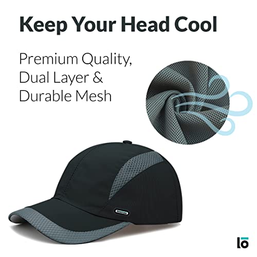 Image of lowercase Caps Men, Summer Hat, Unisex Mens Branded with Adjustable Strap,All Sports Cricket, Gym, Sports for Men with Airholes Navy Blue