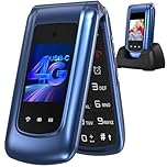 4G Senior Mobile Phone Simple for Elderly, Basic Cell Phone with Large Buttons, Flip Phone, Unlocked Senior Mobile Phone with 2.4" Color Display | SOS Button | FM Radio | Torch |1000mAh Battery (Blue)