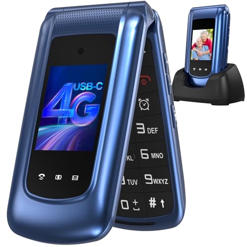 4G Klapphandy Seniorenhandy mit Großen Tasten Handy, Dual-SIM Flip Mobiltelefon mit Ladestation |...