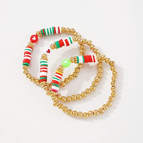 Nanafast Preppy Bracelets Heishi Bracelets Set Smiley Face Bracelets For Women Y2K Bracelets Stretch Bracelets For Teen Girls Christmas Bracelets Holiday Jewelry For Christmas Thanksgiving Christmas #TOP2