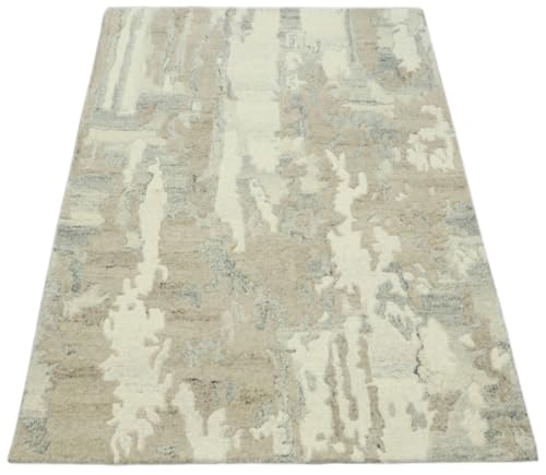 Teppich 100% Natur Wolle Ungfärbt, Nepal Handgefertigt Orientteppich HT328 120X180 cm