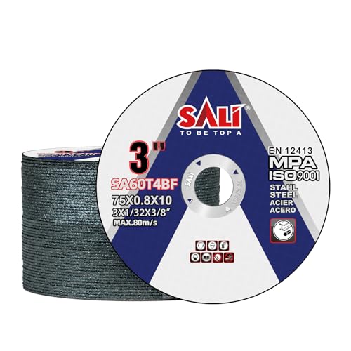 SALI 50 Pack Cut Off Wheels 3 Inch General Purpose Metal Cutting Wheel for 3 in Angle Grinders and Die Grinders- Cutting Disc Aggressive Cutting 3 * 1/32 * 3/8' Operating Up to 20380 RPM and 80