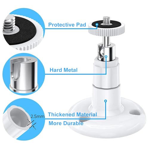 Ring Camerahouder, wandhouder, 6-delig, camera-montagehouder, 360 graden, verstelbaar, schroeven voor bewakingscamera, 1/4 inch schroeven - Afbeelding 6