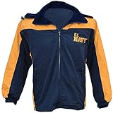 Mitchell Proffitt Men's US Navy Fleece Jacket Reversible L Navy Blue & Gold