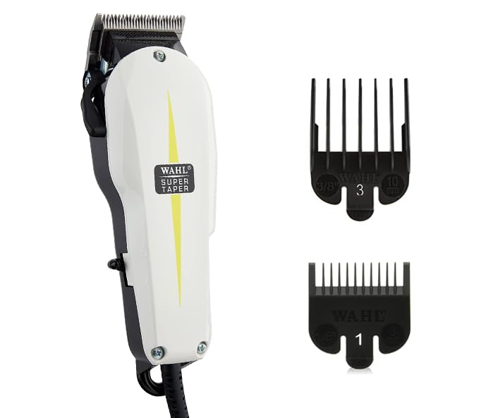 Wahl Professional Super Taper Hair Clipper, 1 Guide Comb Attachment and 3 Guide