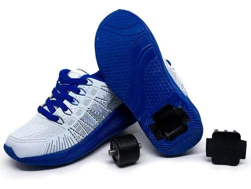 Tênis Rodinha Infantil (29, BRANCO COM AZUL)