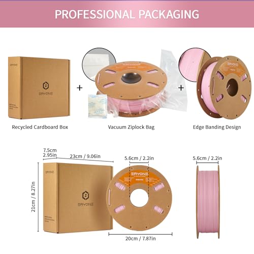Image of ERYONE Matte PLA Filament for 3D Printer, Filament 1.75mm + /- 0.03mm, 1kg (2.2LBS) /Spool, Pink