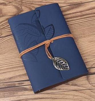 Amazon アンティーク レザー風 リーフが オシャレな ルーズリーフ 手帳 B6サイズ ネイビー ルーズリーフ 文房具 オフィス用品
