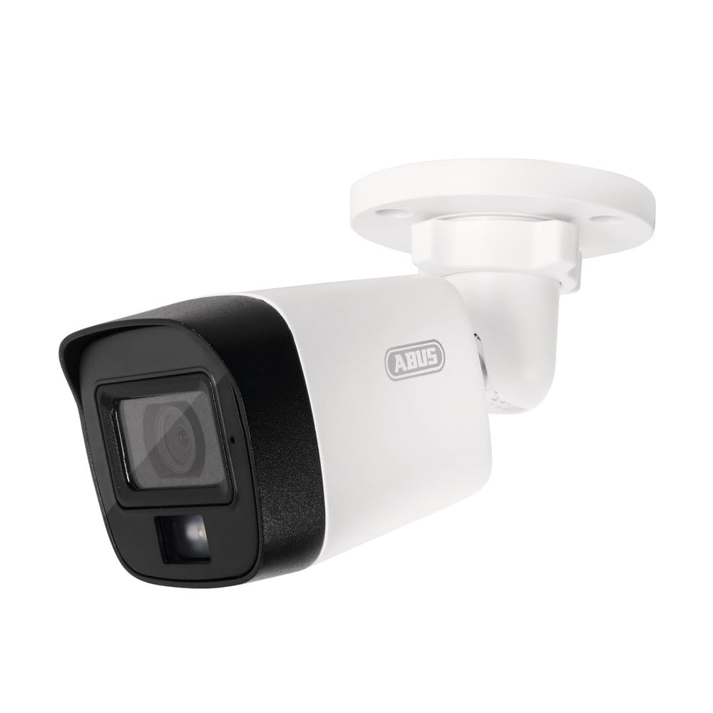 ABUS Überwachungskamera 5MP Mini-Tube Analog HD Mit Netzteil und 30m Kabel – Nachtsicht IR & Farbe, wetterfest, 30m Reichweite, Plug & Play, Weitwinkel, für außen & innen – TVCC35512