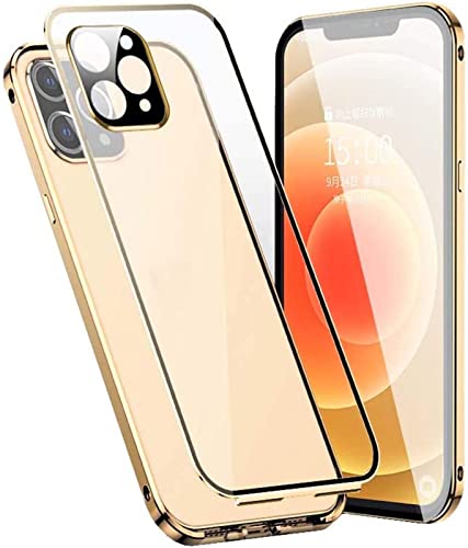 Étui de luxe or pour iPhone 13 Pro Max : cadre métal et verre HD premium