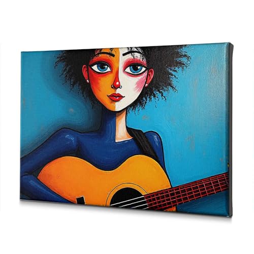 Tableau sur toile guitare acoustique haute définition décoration murale de Pâques