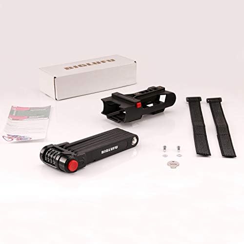 BIGLUFU Folding Bike Lock, Heavy Duty Alloy Steel Structure Foldable