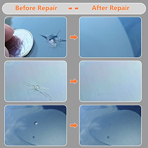 Windshield Repair Kit, Windshield Crack Repair Kit, Upgraded Windshield Repair Kit for Chips and Cracks, Windshield Chip Repair Kit Quick Fix for Chips, Cracks, StarShaped Crack Chips, Fix Chips Crack