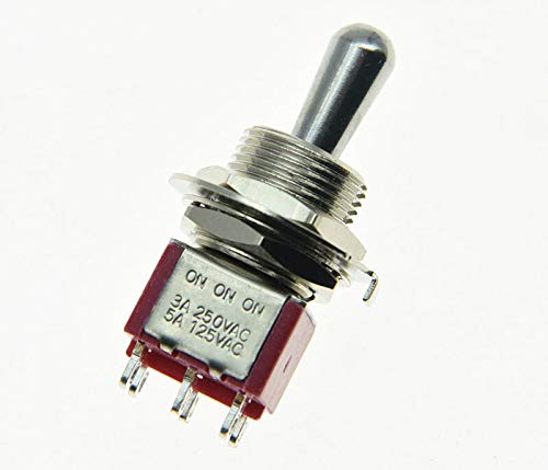 15/32" DPDT 3-Way ON/ON/ON Toggle Switch For Guitar Or Amplifier - Sealed Fat Bat Style