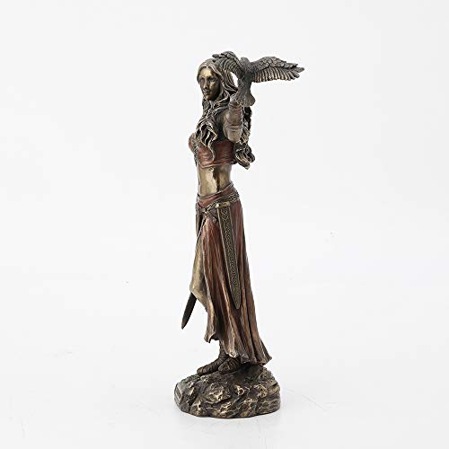 Veronese Design 10 1/4 Inch Celtic Goddess Morrigan With Crow And Sword Resin Statue Bronze Finish #TOP3