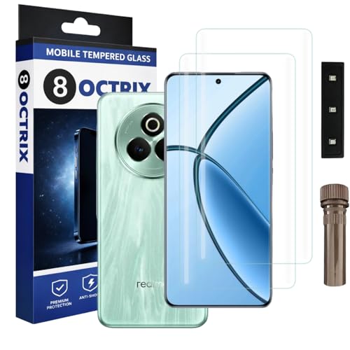 Image of Curved UV Tempered Glass Screen Protector for Realme P3 Pro 5G | Transparent | Pack of 2 | Full Screen Coverage with UV Installation Kit