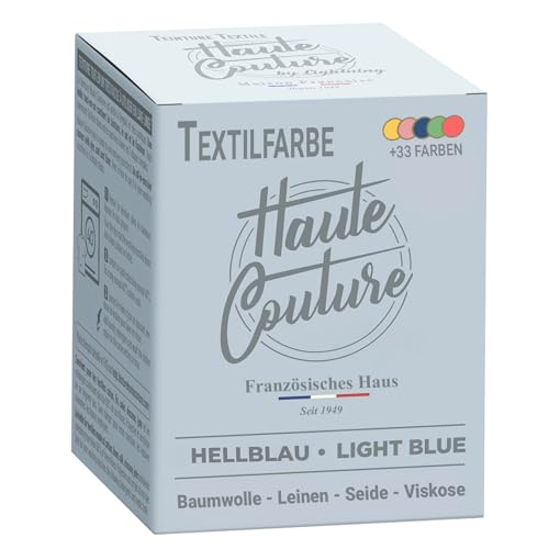 Haute Couture - Blau Textilfarbe - HellBlau - 350g - Alles-in-Einem - Gebrauchsfertig für Kleidung und Stoffe
